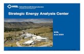Strategic Energy Analysis Center › documents › energy › SEAC0609.pdf · Systems Analytics •Energy/Water Analysis •Resource Use Optimization. Market & Policy . Impact Analysis