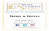 News & Notes · 2021. 1. 27. · Where You Meet Your Savior and Find a Friend News & Notes Sunday Worship - 9:00 a.m. Monday Worship - 7:00 p.m. crossofchristportage@hotmail.com Church:
