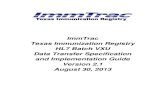 ImmTrac Texas Immunization Registry HL7 Batch VXU Data … · 2013. 8. 30. · ImmTrac requires that submitters create one weekly batch file each week when transmitting many HL7-formatted