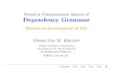 Historical development of DG · 2010. 2. 16. · Chomsky’s generative grammar Generative grammar: A context-free component, generating \kernel sen-tences", and a transformation
