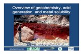 Overview of geochemistry, acid generation, and metal solubility · 2009. 8. 4. · Oxidation rates from the literature show that ferric iron oxidizes pyrite more rapidly than oxygen