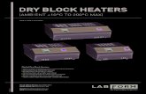 DRY BLOCK HEATERS - Thermoline · 2016. 3. 7. · DRY BLOCK HEATERS (AMBIENT +10°C TO 200°C MAx) Head Office Phone (02) 9604 3911 Head Office Fax (02) 9725 1706 Email info@thermoline.com.au