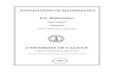 I Sem. B Sc Mathematics Core Course-Foundations of Mathematicsuniversityofcalicut.info/syl/FoundationsofMathematics.pdf · I Sem Admis SITY OF DIST P.O. Mal F M them ... MODULE III