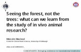 Seeing the forest, not the trees: what can we learn from ......Mar 20, 2013  · Lessons from NXY-059 . CAMARADES: Bringing evidence to translational medicine . External validity in