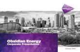 Obsidian Energy Corporate Presentation · 1/5/2021  · This presentation should be read in conjunction with the Company’sunaudited interim consolidated financial statements, Management's