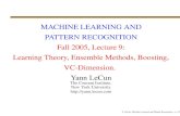 MACHINE LEARNING AND PATTERN RECOGNITION Fall 2005 ... · Ensemble Methods Democracy applied to decision making: 1,000,000 Lerning Machines Can’t Be Wrong. Generate many learning
