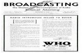 BROADCÁSTI NC · 2020. 7. 12. · BROADCÁSTI NC The Weekly/ Newsmagazine of Radio Broadcast Advertising' 15c the Copy $5.00 the Year Canadian & Foreign $6.00 the Year DECEMBER 8,