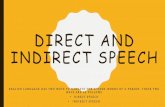 DIRECT AND INDIRECT SPEECHIndirect Speech:the message of the speaker is conveyed or reported in our own words. Example on Process of Conversion from Direct to Indirect Speech a) Direct: