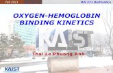 OXYGEN-HEMOGLOBIN BINDING KINETICSnanobio.kaist.ac.kr/lectures/BiS_371/Notes2011/Phuong.pdf · 2011. 12. 5. · OXYGEN-HEMOGLOBIN BINDING KINETICS Fall 2011 BiS 371 BioFluidics 1