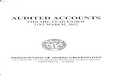 AUDITED ACCOUNTS - AIU Accounts 2012.pdfAUDITED ACCOUNTS FOR THE YEAR ENDED 31ST MARCH, 2012 ASSOCIATION OF INDIAN UNIVERSITIEp AIU HOUSE 16, COMRADE INDRAJIT GUPTA MARG NEW DELHI-110002.