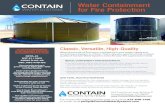 Water Containment for Fire Protection · 2018. 11. 27. · AWWA D103-09 UBC, NBC AND IBC Our manufacturing is governed in an ISSO-9001-2008 certiﬁed facility. Each tank is engineered