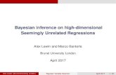 Bayesian inference on high-dimensional Seemingly Unrelated ......Alex Lewin (Brunel University London) Bayesian Variable Selection April 2017 16 / 22 Model Simulated data n=100 q=30,