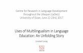 Uses of Multilingualism in Language Education: An ......20th century ELT –intellectually influenced by a predominantly monolingual paradigm Against the backdrop of: • rejection