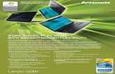 WORK SMART, PLAY MORE. WITH BREAKTHROUGH FLEXIBILITY.static.highspeedbackbone.net/pdf/Lenovo G560 Notebook PC... · 2012. 6. 6. · • Lenovo ®Enhanced Experience for Windows 7