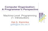 Computer Organization: A Programmer's Perspectivegalk/teach/csapp/notes/04a-assembly-part1.pdf · Computer Organization: A Programmer's Perspective Based on class notes by Bryant