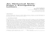 An historical note: Euler's Königsberg letters · 2011. 12. 6. · 3. EULER'S LETTER TO MARlNONl Giovanni Jacobo Marinoni (1670-1755) was an Italian mathematician and engi- neer