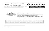 APVMA Gazette no. 22, 23 November 2010 · 2014. 9. 25. · Commonwealth of Australia Gazette No. APVMA 22, Tuesday, 23 November 2010 Agricultural and Veterinary Chemicals Code Act