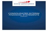 CONSOLIDATED INTERIM FINANCIAL STATEMENTS...Capital increase 0 10,005 Share issue from IPO 0 0 Payment of earn-out obligations FARMALINE -1,100 0 Deposit from related parties and other