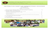 INFORMATION SHEET FOR INTERNATIONAL EXCHANGE …€¦ · Deadline for filing application for UPCAT For Metro Manila schools For Non-Metro Manila schools Deadline for students to file