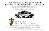 White Elephant Live Auction 2019 - Patio Planters...The White Elephant Sale & Auction is the primary fundraiser for aroling in Jackson Square, a New Orleans holiday tradition since