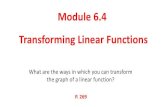 Module 6.4 Transforming Linear Functions...2017/01/12  · Module 6.4 Transforming Linear Functions What are the ways in which you can transform the graph of a linear function? P.