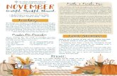 FFC Calendar November · 2020. 12. 5. · Teaching: Grateful. Thankful. Blessed. Faith + Family Tips: Family Adventure: St. Clare Catholic Church Family Faith Formation