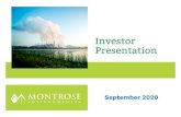 Investor Presentation...Investor Presentation September 2020 2 Safe Harbor Statements contained herein and in the accompanying oral presentation contain forward-looking statements