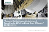 “Ceramic Matrix Composite Advanced Transition for 65% … · 2016. 11. 10. · Ceramic Matrix Composite Advanced Transition for 65% Combined Cycle Efficiency Supporting CMC Data
