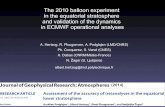 The 2010 balloon experiment in the equatorial stratosphere and … · 2018. 4. 3. · The 2010 balloon experiment in the equatorial stratosphere and validation of the dynamics in
