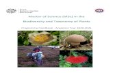 Master of Science (MSc) in the Biodiversity and Taxonomy of ......MSc in the Biodiversity and Taxonomy of Plants Programme Handbook 2020-21 _____ Page 3 Contents 1. A brief introduction
