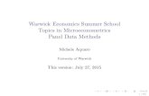 Warwick Economics Summer School Topics in ... · Warwick Economics Summer School Topics in Microeconometrics Panel Data Methods Michele Aquaro University of Warwick This version: