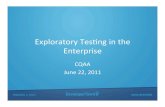 CQAA Exploratory Testing in the Enterprise 6.22.2011 2011...CQAA Exploratory Testing in the Enterprise 6.22.2011.pptx Author: Michael Kelly Created Date: 6/22/2011 1:14:20 PM ...