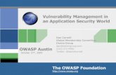 Vulnerability Management in an Application Security World...2009/10/27  · OWASP When Tools Fail Situation Thick-client application with a local database Connects to web services
