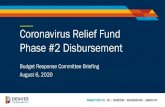 Coronavirus Relief Fund Phase #2 Disbursement - Denver...2020/08/06  · Explanation An extension of the PPE Kit program launched in Aug. 2020 with CRF round 1 funding. Provides free