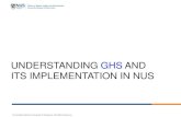 UNDERSTANDING GHS AND ITS IMPLEMENTATION IN NUS · 2019. 6. 21. · GHS CLASSIFICATION Classes within the health hazard group: 4 PICTOGRAMS TO REPRESENT THESE HAZARDS a) Acute toxicity.
