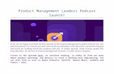 Product Management Leaders Podcast launch!