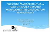 PRESSURE MANAGEMENT AS A PART OF WATER DEMAND … Enhancement...18 April 2012. Introduction ... • Paarl = 138 650 • Annual Water Demand - Paarl: • Prior Implementation of WDMS