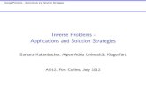 Inverse Problems - Applications and Solution Strategies · 2014. 12. 10. · Inverse Problems - Applications and Solution Strategies Inverse Problems Determine causes for identi cation