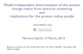 Model independent determination of the proton charge radius ...moriond.in2p3.fr/QCD/2012/WednesdayMorning/Hill.pdfModel independent determination of the proton charge radius from electron