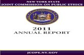 ANNUAL REPORT - JCOPE Home Page · 2018. 3. 19. · ANNUAL REPORT 2011 JCOPE.NY.GOV ... This report covers work and information received by CPI in 2011, including data relating to