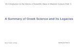 A Summary of Greek Science and its Legacies · 2018. 11. 15. · The Golden Age of Greek Philosophy ... Metaphysical idealism: a coming together of rationalism and Greek ‘religion’