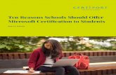 Ten Reasons Schools Should Offer Microsoft Certification to Students - MOS … · 2020. 7. 9. · 5 | Ten reasons schools should offer Microsoft certification to students Microsoft