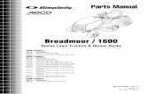 Broadmoor / 1600 - Briggs and Strat Parts Manual Broadmoor / 1600 Series Lawn Tractors & Mower Decks