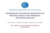 Revisiting the Transmission Mechanisms of Monetary Policy …...• Inflation targeting as the monetary policy framework (since 2002) • Distinct feature : the BSP charter prohibits