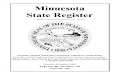 Minnesota State Register Volume 45 Number 29 - Accessible_tcm36... · 2021. 1. 19. · Vol. 45 Issue Number Publish Date Deadline for: all Short Rules, Executive and Commissioner’s