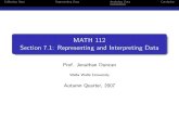 MATH 112 Section 7.1: Representing and Interpreting Datamath.wallawalla.edu/~duncjo/courses/math112/fall07/notes/... · 2007. 11. 27. · Collecting Data Representing Data Analyzing