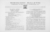 RHEOLOGY BULLETIN · 2019. 6. 8. · RHEOLOGY BULLETIN Publication of The Societ oyf Rheology Inc, . Vol. 46 No, . 48th ANNUA MEETINL G October 23 - 27, 197 7 University o Wisconsif