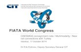 FIATA World Congress · 2014. 10. 27. · Trieste . CIM/SMGS Consignment Note for Multimodal Transport ... Constanca – Derince Constanca – Samsun Varna – Kavkaz Planned routes: