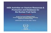 IAEA Activities on Uranium Resources & Production and ... · • Minor Actinide Property Database • Bibliographical database on physico-chemical properties of materials containing