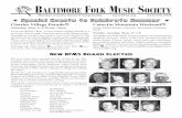 BALTIMORE FOLK MUSIC SOCIETY - BFMS · Diane Schmidt calls to the music of Marty Taylor (recorders, whistles, concertina), Edie Stern (ﬁ ddle), and Ralph Barthine (guitar). July